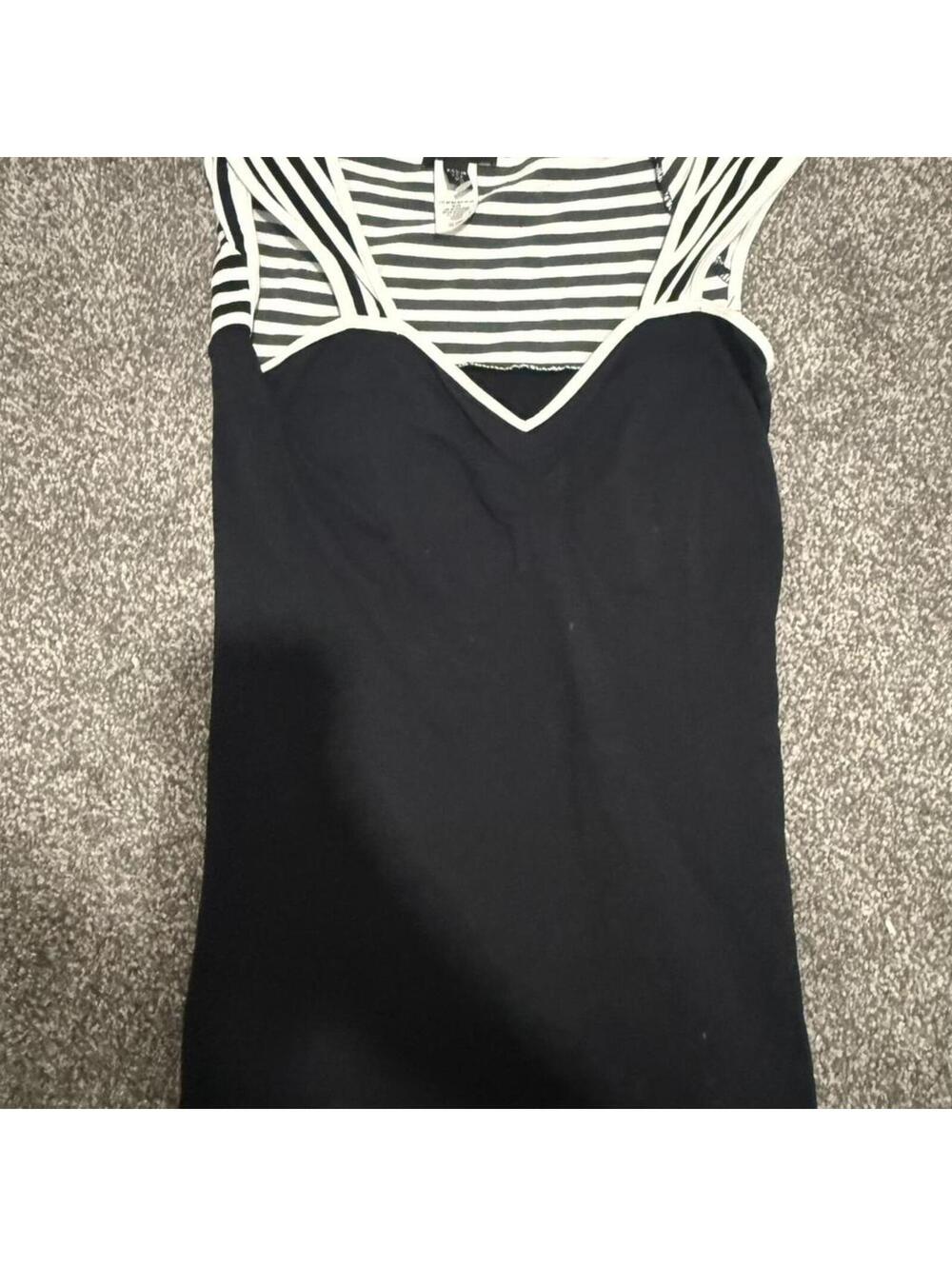 Bebe black and white striped bodycon top y2k Size M #bodycon #striped
